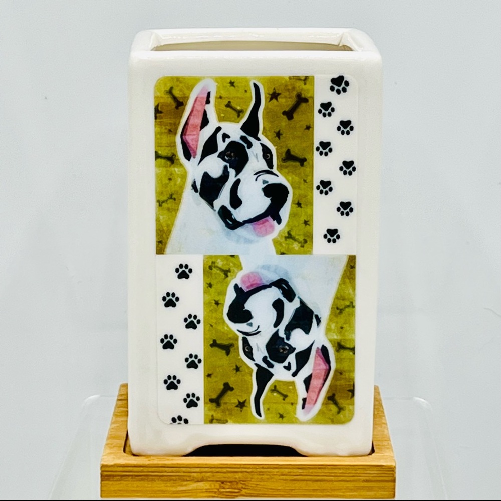 GREAT DANE DOG Art Hand Crafted Home Decor Planter Office Organizer Pets Gifts